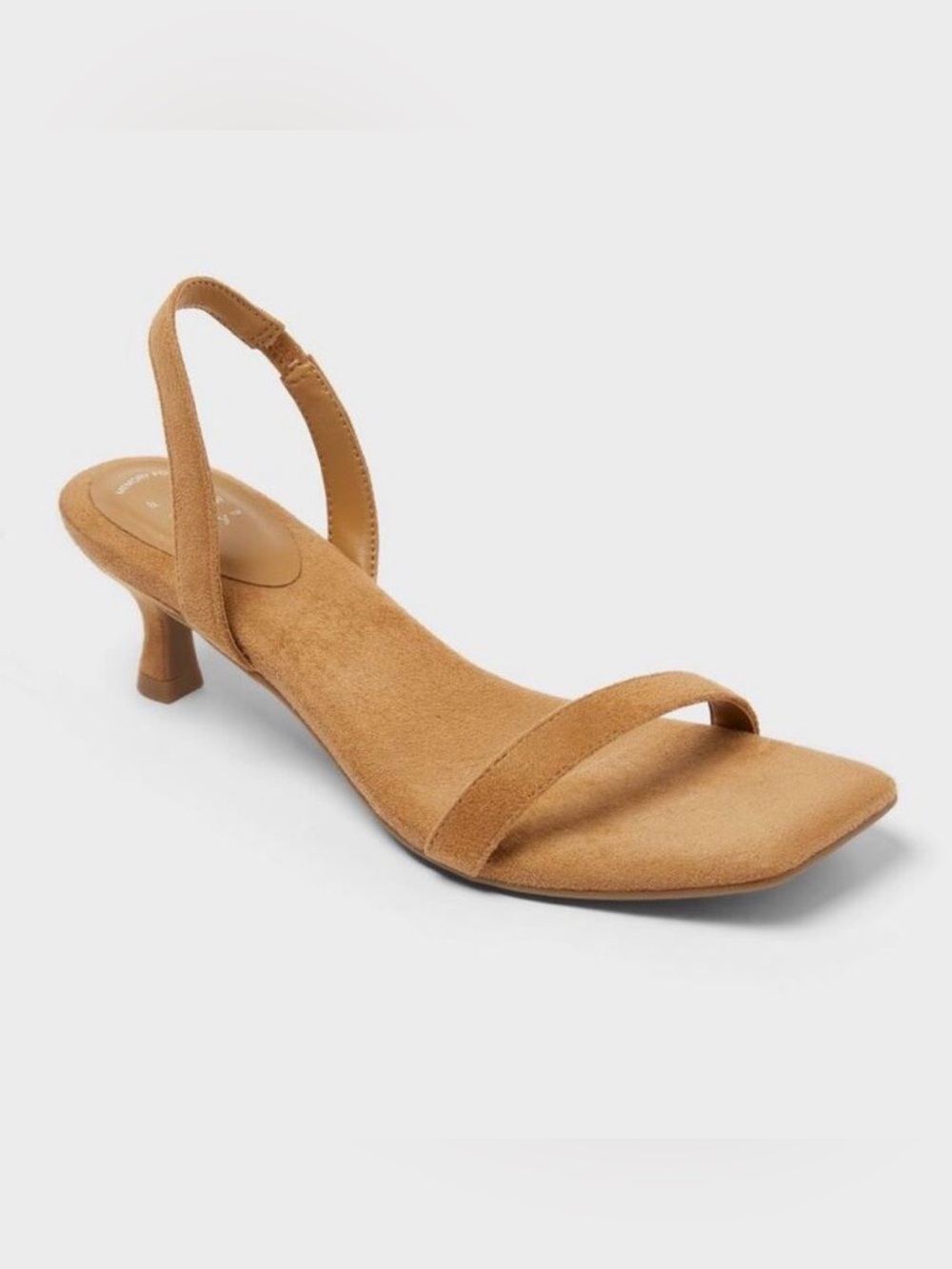 NWT A new day Tan Suede Slingback Kitten Heel Sandals Size 8